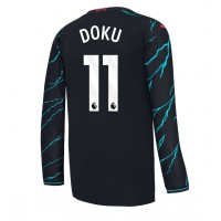 Camisa de Futebol Manchester City Jeremy Doku #11 Equipamento Alternativo 2023-24 Manga Comprida